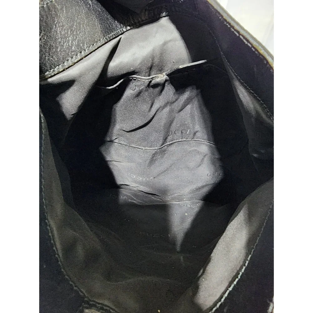 Gucci Black Denim Crossbody/Messenger Bag Black